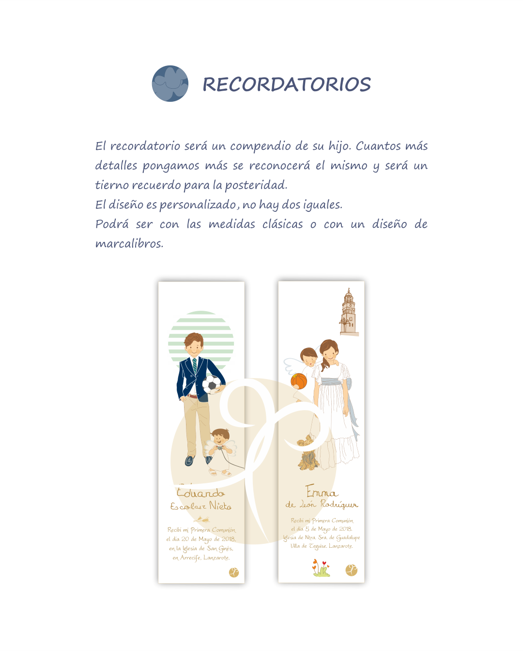 Diseños de comunión personalizados